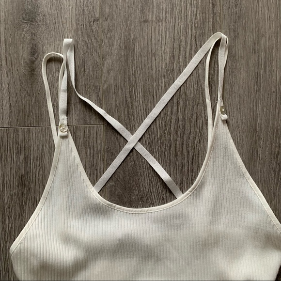 Zara Ribbed Midi Dress Oyster White BNWT - Picture 2 of 5